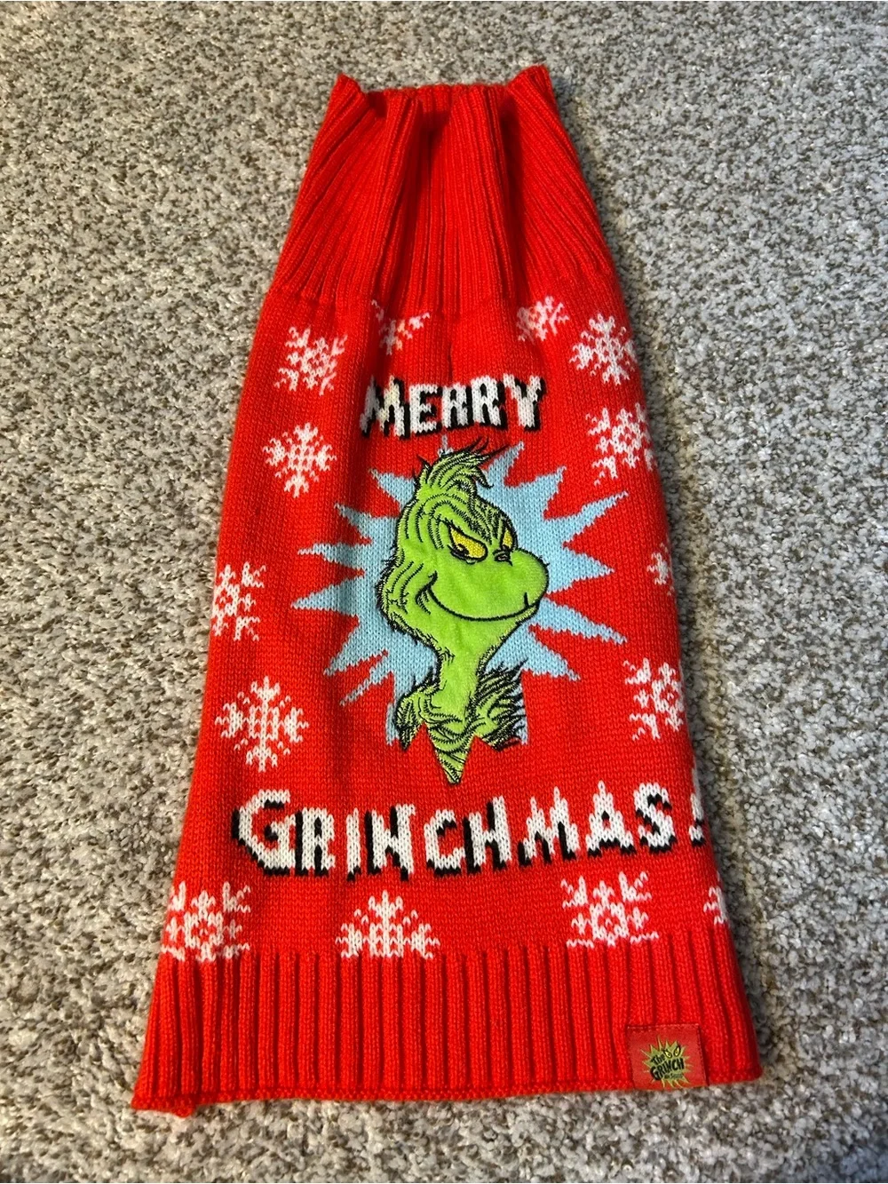 Grinchmas Red Knit Dog Sweater - The Grinch